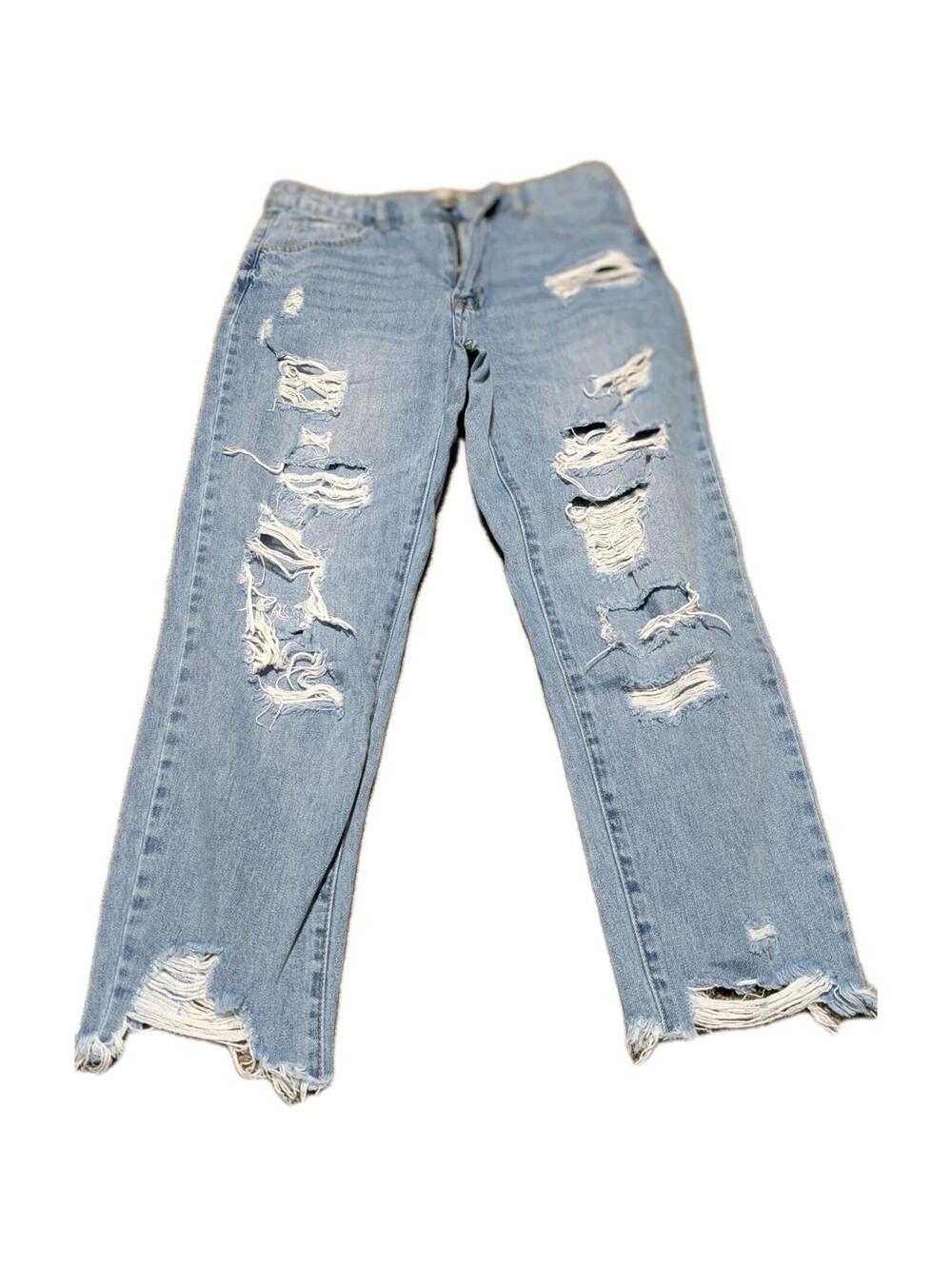 Women's Insane Gene Premium Distressed High Rise Boyfriend Fit Denim Jean 7/27